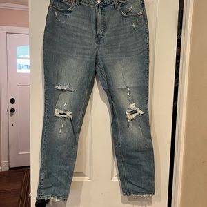 Abercrombie jeans, size 12-skinny, high rise ripped, great condition